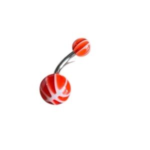 Sporty Reddish-Pink Belly Button Ring 🏀💗✨